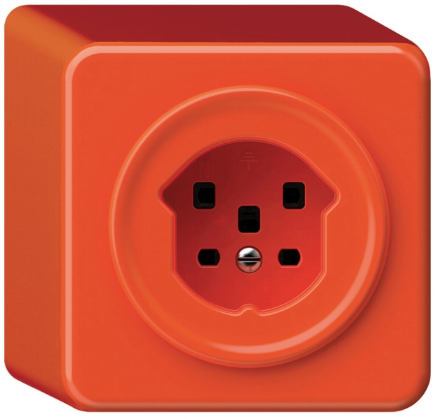 Prise AP origin 1×type 25 16A 230V 88×88×54mm orange 