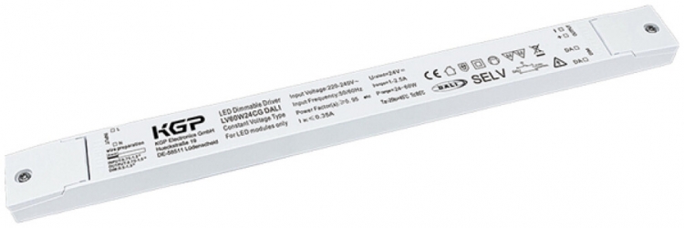 LED-Konverter DOTLUX CV IP20 24…60W 24V 1000…2500mA DALI 