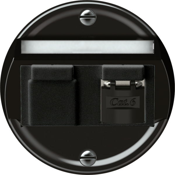 Boîte de raccordement origin RJ45 8(8) cat.6 oblique blindé 60×60mm noir 