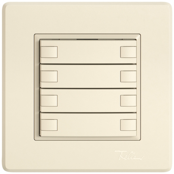 Pulsante KNX RGB INC EDIZIO.liv SNAPFIX® sensore temp.s.LED 4× com.2T cr 