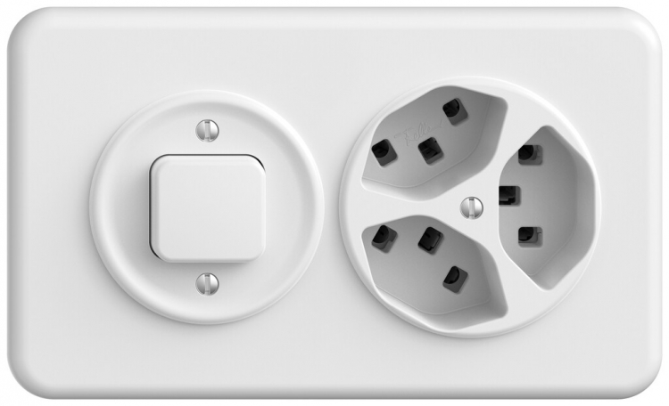 UP-Kombination STANDARDdue SNAPFIX® waag.Sch.3/1L - 3×T23 ws 