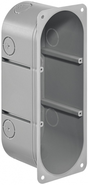 Boîte pour paroi creuse HSB Basic 3×1 gris 185×65×65mm, bride TFC 850°C s.ha. 