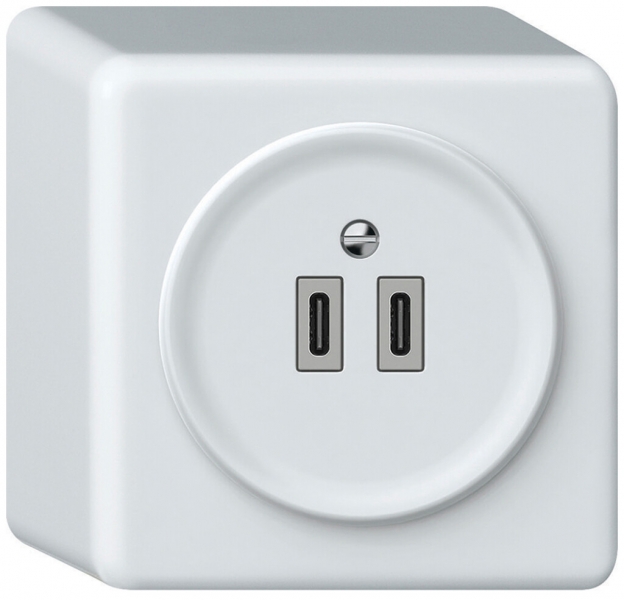 Presa di carica USB AP origin 2×USB-C 3000mA 5V bianco 