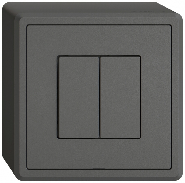 Station sec.interrupteur AP EDIZIO.liv Wiser SNAPFIX® 2 canaux 2 touches grf 