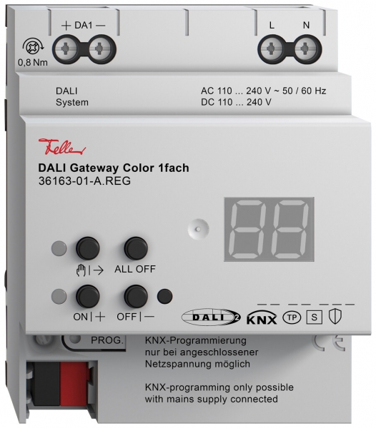 Gateway DALI Feller KNX Data Secure interfaccia Ethernet 4UM 1 canale IP20 