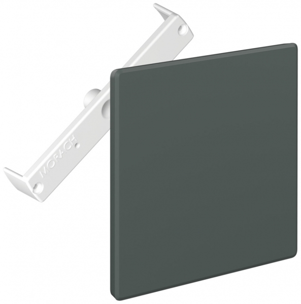 Coperchio ad innesto CRALLO-RED-BOX 130×130mm con staffa diagonale grigio scuro 