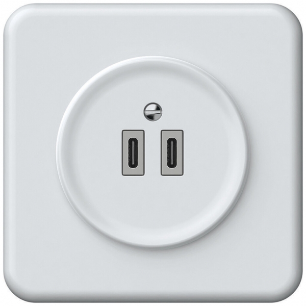 Presa di carica USB INC origin 2×USB-C 3000mA 5V bianco 