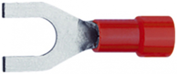 Cosse à sertir forme fourche Ferratec M4 isolé PC 0.5…1mm² rouge 100 pièces 