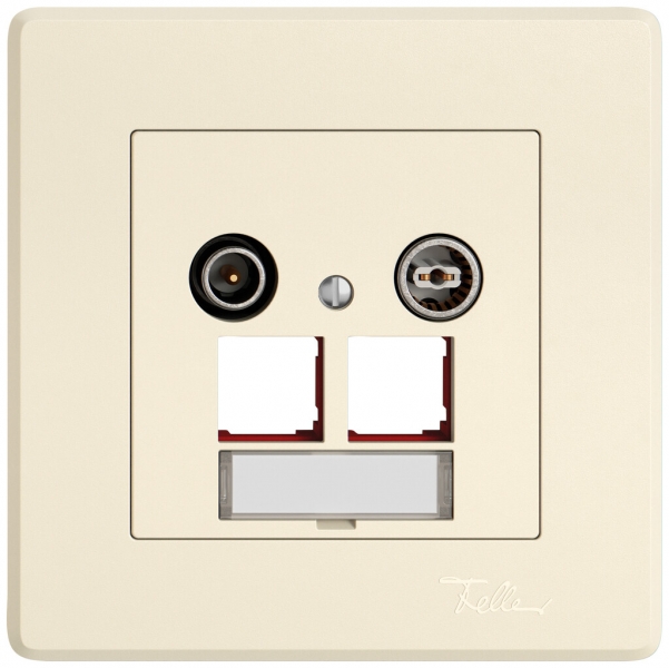 Prise multimédia ENC TV-R EDIZIO.liv SNAPFIX® EASYNET p.2×RJ45 S-One 19dB cr 