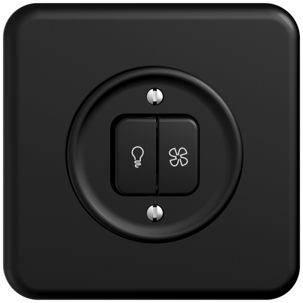 Interruttore a pulsante lum.INC STANDARDdue SNAPFIX® luce&venti 3/3/1L KS gi ne 