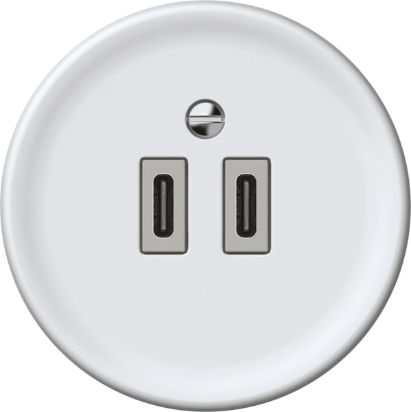 USB-Ladesteckdose origin 2×USB-C 3000mA 5V weiss 