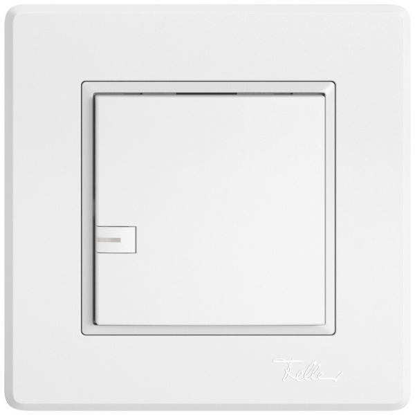 Poussoir universel ENC EDIZIO.liv UNI SNAPFIX® 5…48V a.LED bleu 1× comm.1T bc 