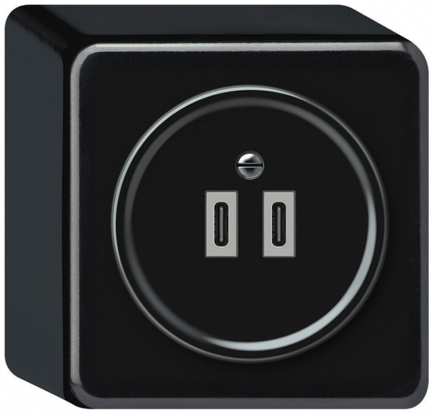 Prise de charge USB AP origin 2×USB-C 3000mA 5V noir 