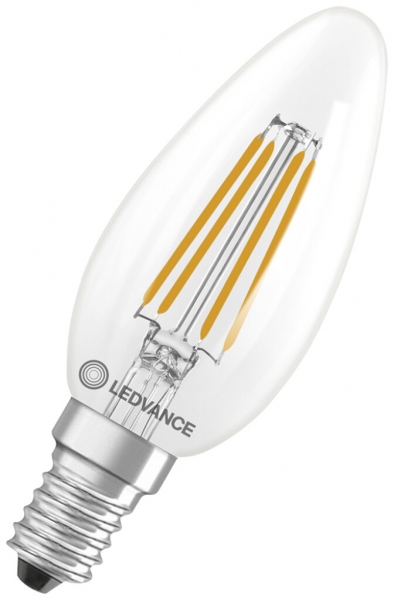 Lampe LED LEDVANCE CLASSIC B E14 3.4W 470lm 827 B10.5 clair Ø35×100mm 