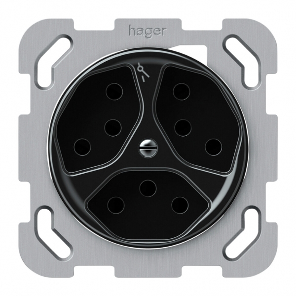 Presa INC origin 3×tipo 13 1×S 10A 230V 77×77mm nero 