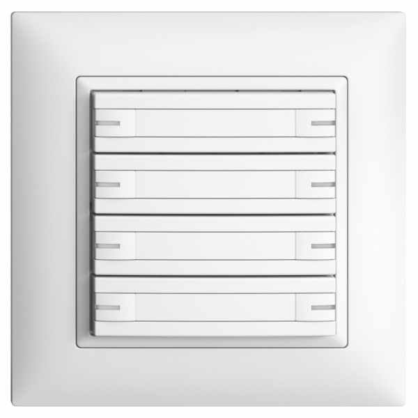 Poussoir KNX RGB ENC EDUE FMI, 250mW, a.LED RGB, papier, 8×pouss., 1×touche, bc 
