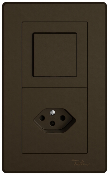 Combinazione INC EDIZIO.liv SNAPFIX® 2×1 156×96mm schema 3/1L+1×T13 marrone 