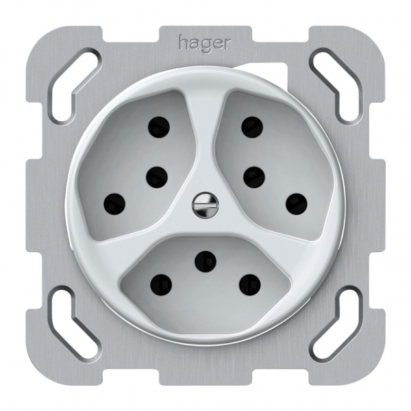 UP-Steckdose origin 3×Typ 13 10A 230V 77×77mm weiss 