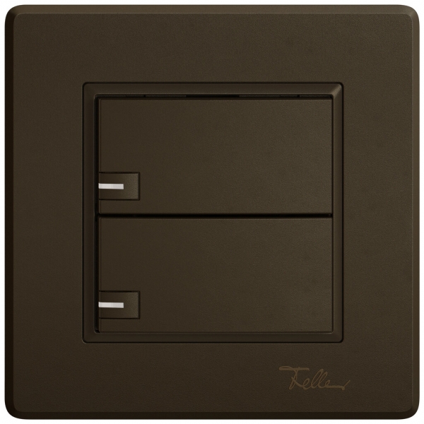 Poussoir KNX RGB ENC EDIZIO.liv SNAPFIX® capteur temp.RGB-LED 2× comm.1T br 