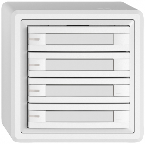 Poussoir KNX RGB AP EDIZIO.liv SNAPFIX® capteur temp.RGB-LED étiqu.4×com.2T bc 