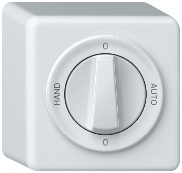 AP-Drehschalter origin Umschalter 2/1L 16A 250V 0-AUTO-0-HAND 88×88×54mm weiss 