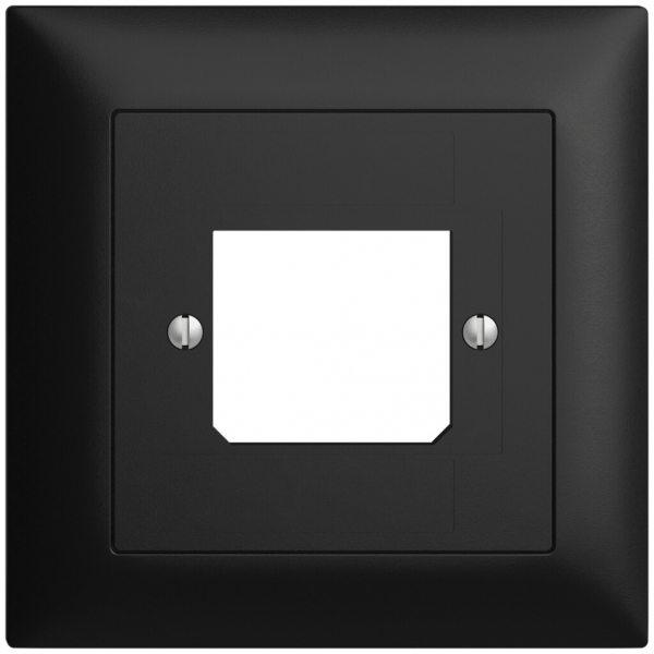 Kit frontale EDIZIOdue nero 88×88mm 1×TT 3×RJ 