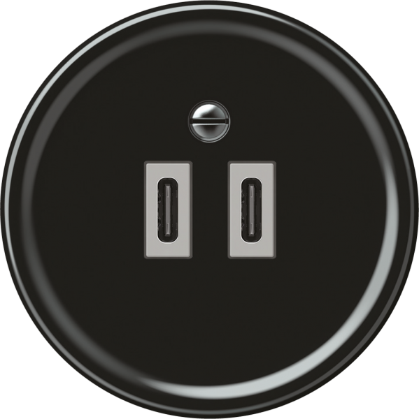 USB-Ladesteckdose origin 2×USB-C 3000mA 5V schwarz 