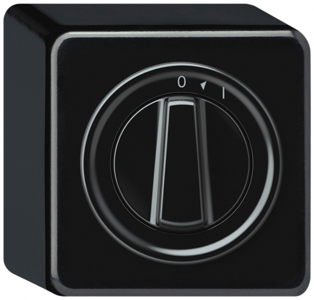 Poussoir pivotant AP origin 1P 0<1 1P 0<1 10A 230V 88×88×54mm noir 