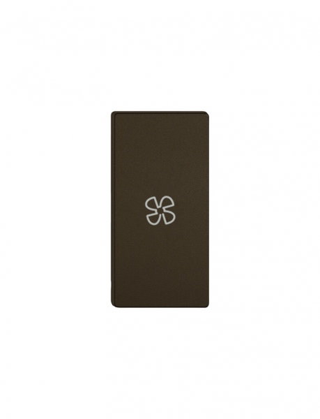 Poussoir 1/2 EDIZIO.liv Wiser avec SNAPFIX® horiz.avec symbole ventilateur br 
