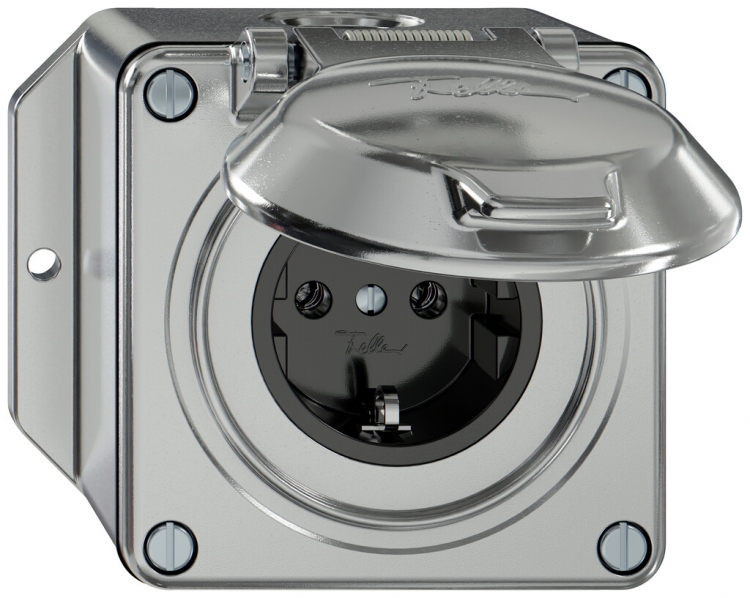 Presa AP ELEMENT SNAPFIX® SCHUKO 16A 250V con coperchio IP20 all 