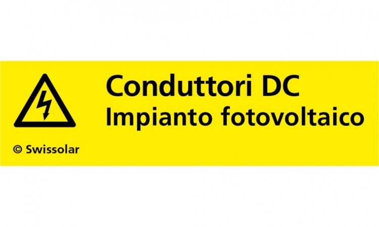 Autocollante giallo «Conduttori DC» italiano 