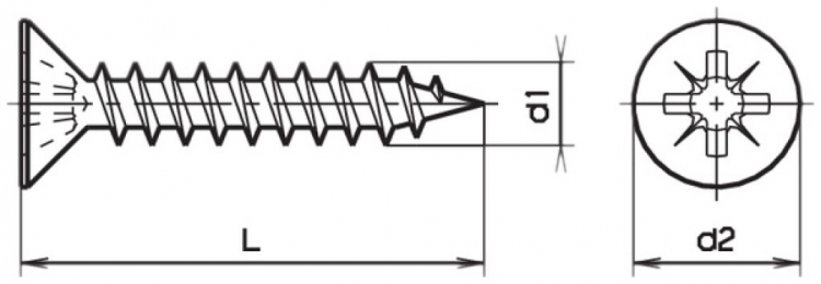 Vis pour panneau aggloméré à tête conique 4×16mm Pozidriv zinguée 