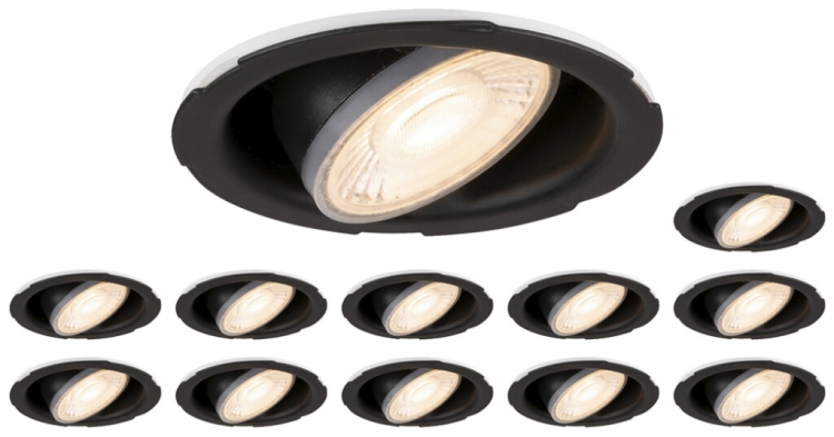Spot LED INS SLV UNIVERSAL 1×7W 690lm 6500K 38° REG Ø85 nero 12 pz 