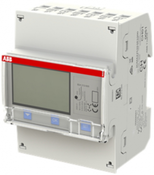 Contatore d'energia AMD ABB iBus B24 212-600, 3×6A Bronzo impulso, RS-485 METAS 