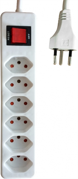 Multipresa 6xT13 TD 3m bianco 