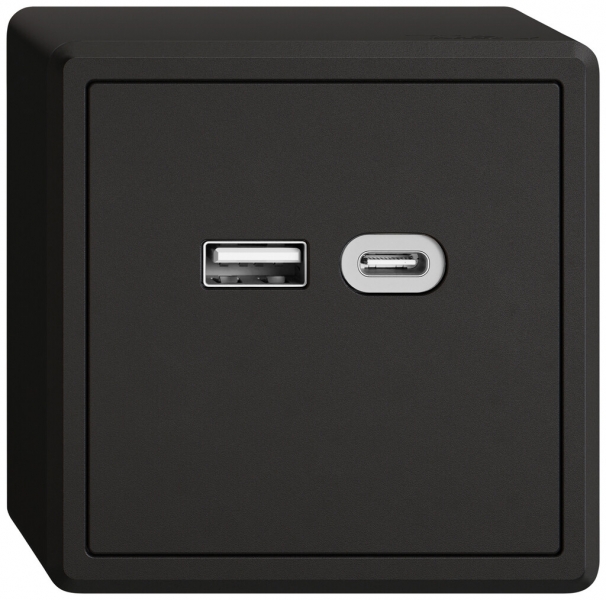 Prise de charge USB AP EDIZIO.liv SNAPFIX® 230VAC 18W 1×USB A 1×USB C no 