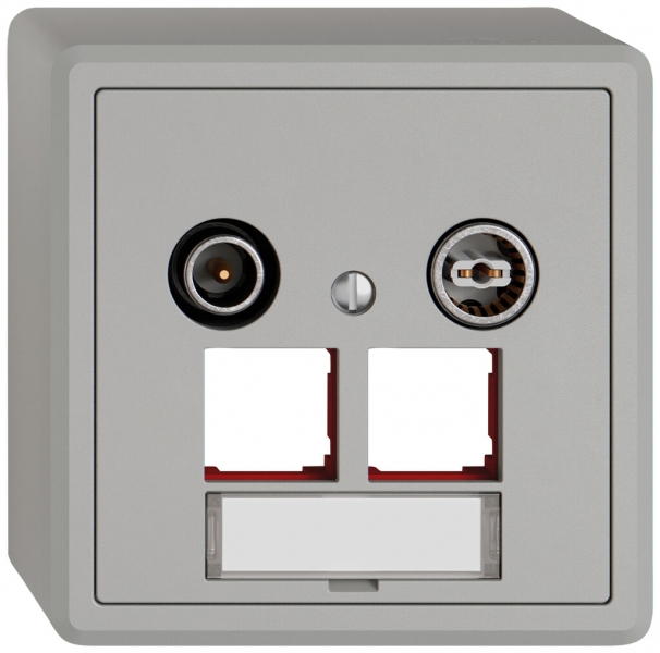 Prise multimédia AP TV-R EDIZIO.liv SNAPFIX® EASYNET p.2×RJ45 S-One 11dB grc 