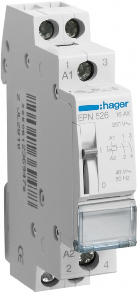 Teleruttore Hager 1UM 48VAC 24VDC 0 apertura 2 chiusura 0 invertitore 