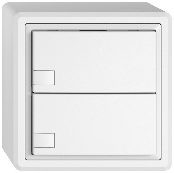 Pulsante universale AP EDIZIO.liv UNI SNAPFIX® 5…48V s.LED 2× com.1T bi 