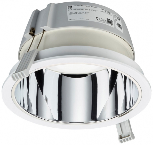 Downlight LED Philips LuxSpace Compact C 10.8W 1950lm 830 WB Ø214mm bianco 