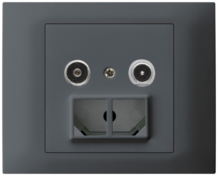 Prise multimédia INC kallysto R-TV montage T, 23dB, 2GHz anthracite 