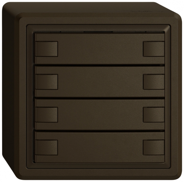 Poussoir KNX RGB AP EDIZIO.liv SNAPFIX® capteur temp.s.LED 4× comm.2T br 