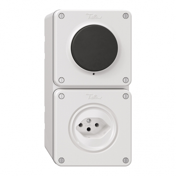 Combinazione NAPU NEVO, 2×1, 1×Sch 3/1 L / 1×tipo 13, bianco 