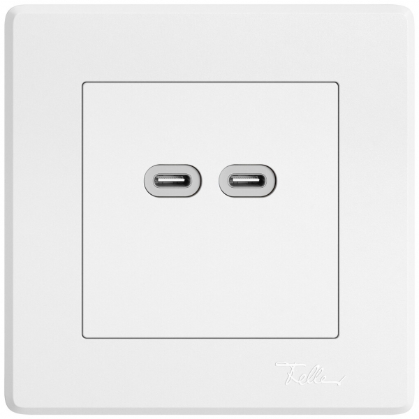 Prise de charge USB ENC EDIZIO.liv SNAPFIX® 230VAC 18W 2×USB C bc 