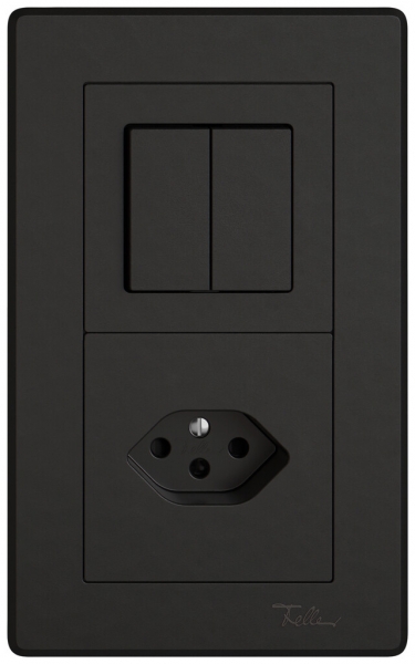 Combinazione INC EDIZIO.liv SNAPFIX® 2×1 156×96mm schema 1/3+3/1L+1×T13 nero 