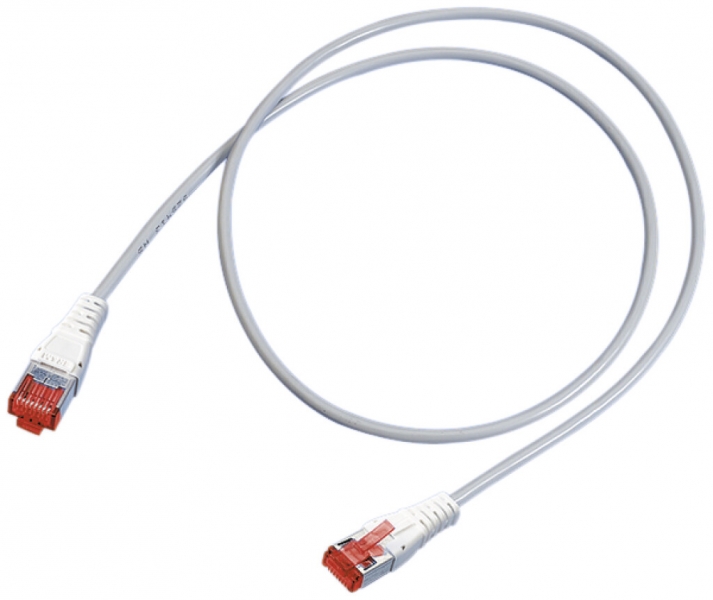 Câble patch R&M cat.6a, S-FTP 2×RJ45/s, sans halogène 15 m, gris 