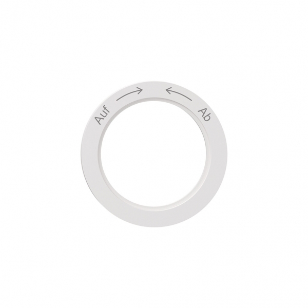 Disque indicateur NEVO, p.interrupteur rotatif, Auf-> <-Ab, blanc 