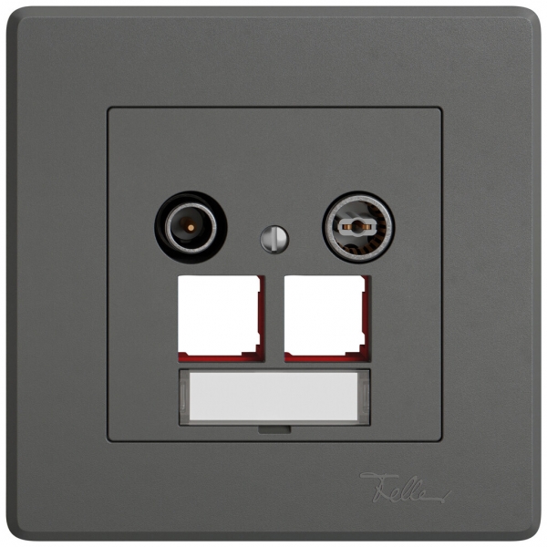 Prise multimédia ENC TV-R EDIZIO.liv SNAPFIX® EASYNET p.2×RJ45 S-One 15dB grf 
