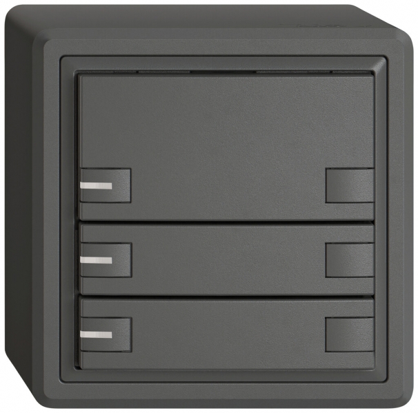 Poussoir KNX RGB AP EDIZIO.liv SNAPFIX® capteur temp.RGB-LED 3× comm.2T grf 