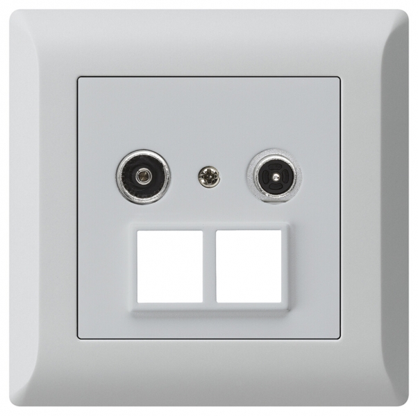 Prise multimédia ENC kallysto.line R/TV 19dB 2GHz gris clair 